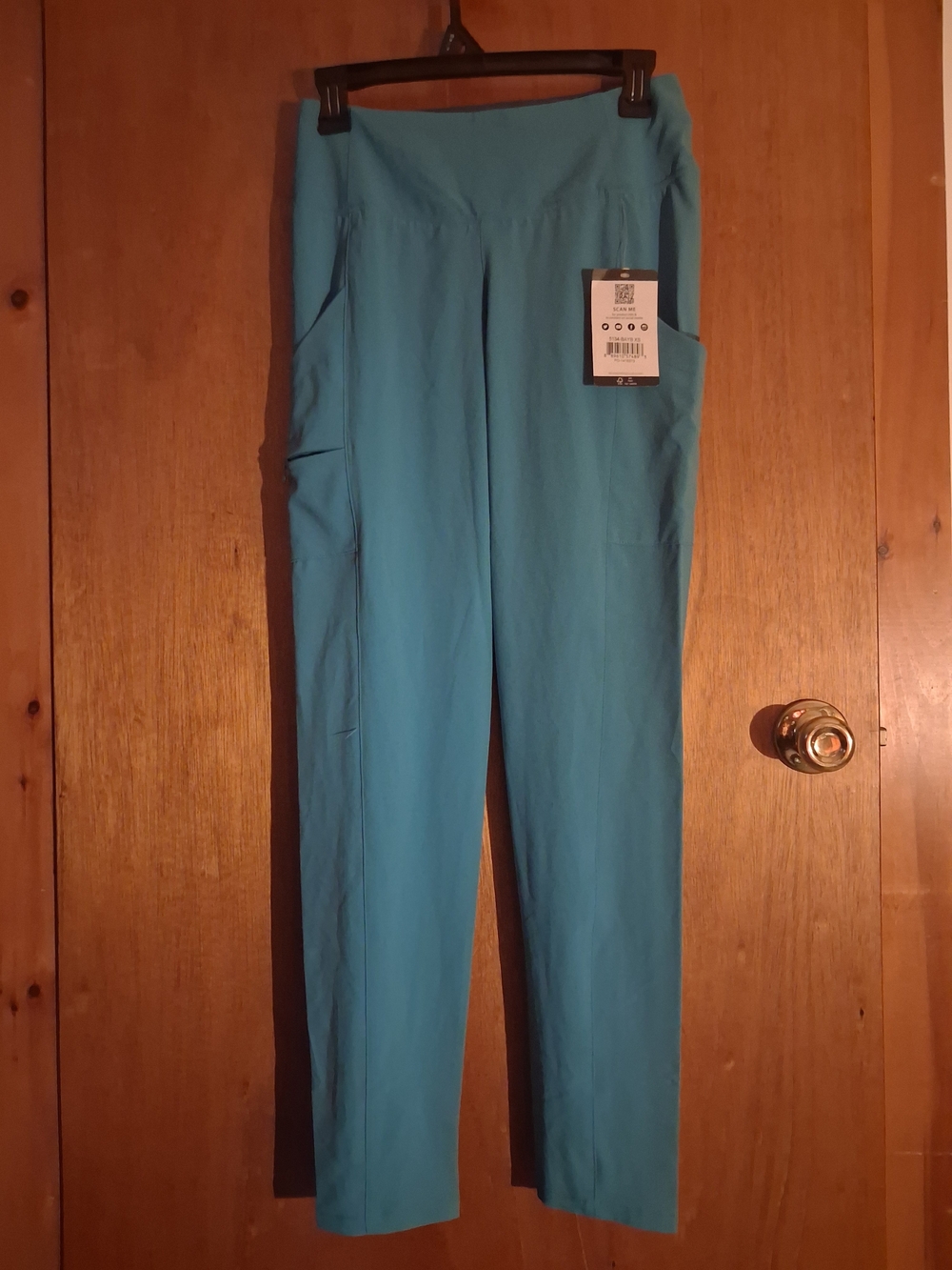 WonderWink Straight Leg Scrub Pants in Teal Blue